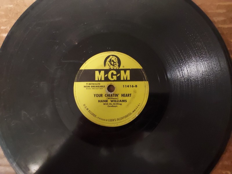 1953 MGM 78/HANK WILLIAMS w. His Drifting Cowboys.."Your Cheatin' Heart"..