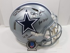 JIMMY JOHNSON SIGNED DALLAS COWBOYS SPEED AUTHENTIC HELMET w/INSCs Miami BAS