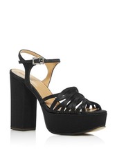 MARC JACOBS Womens Black 1-1/2" Platform The Gram Block Heel Heeled Sandal 37.5