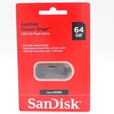 SanDisk Cruzer Snap USB 2.0 Flash Drive 64 GB Thumb Memory Storage Black Sealed