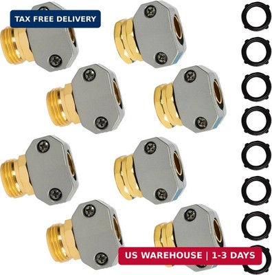 Hourleey Garden Hose Repair Kit, 4 Sets Aluminum Alloy Garden Hose End Mender, M
