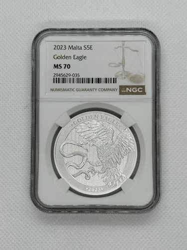 2023 Malta Golden Eagle Silver 1oz NGC MS 70. Free Ship!