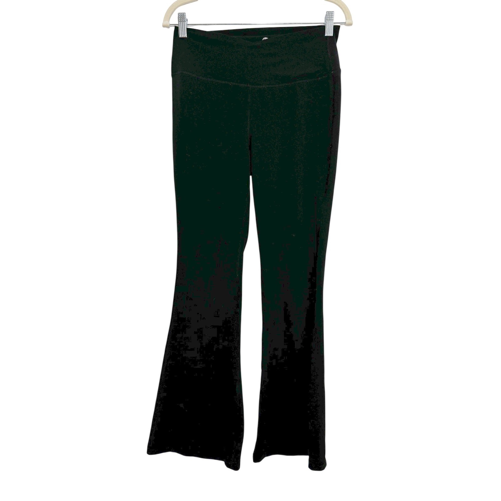 Yogalicious Womens Black Crossover High Waist Flare Yoga Pants Y2K Size Medium