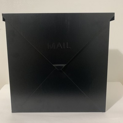 12 x 12 x 4.5-inc Black Metal Mailbox, Waterproof Mailbox Chicago Style