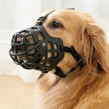 Soft Silicone Dog Muzzle Anti-biting Breathable Mouth Mask for Medium Large Do.