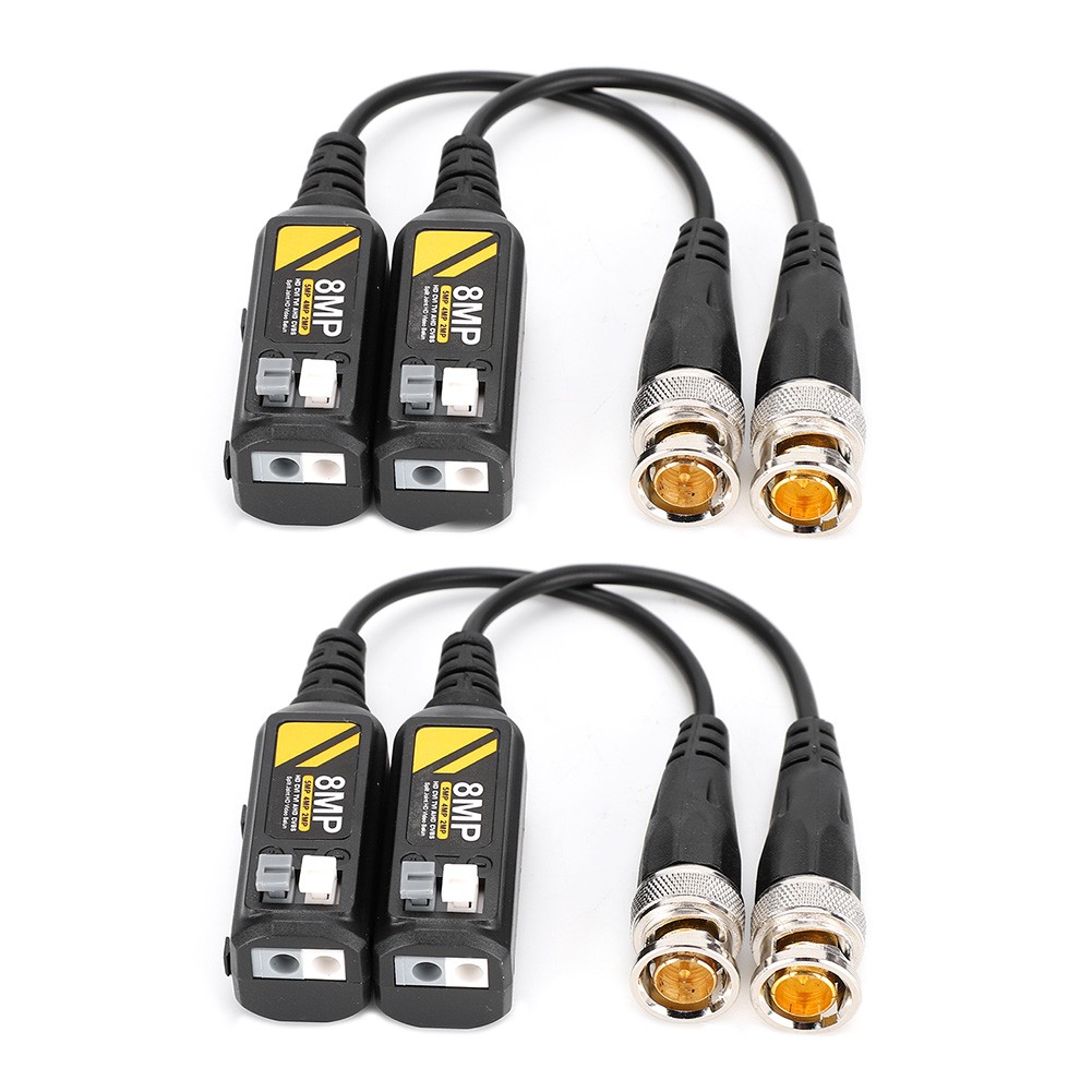 2 Pair Male Twisted Pair Transmitter Cable 8MP HD CVI / AHD / TVI / CVBS BNC‹