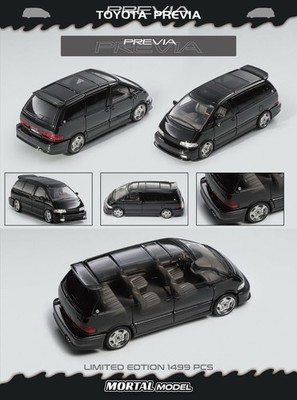 1/64 MORTAL トヨタエスティマ（PREVIA）カスタム車 MORTAL 1:64 Previa Diecast Model Black Limited Collectible Gift
