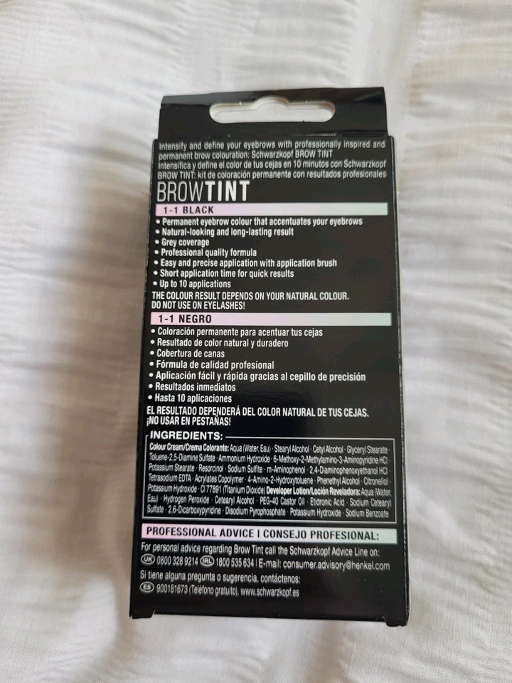 Schwarzkopf Brow Tint - Professional Formula Eyebrow Dye Brow Tinting X3 Black - Image 2 of 3
