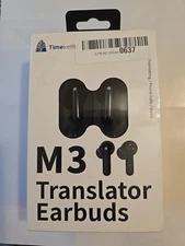 TimeKettle M3 Black Bluetooth  3 In 1 Language Translator  Earbuds With Manual