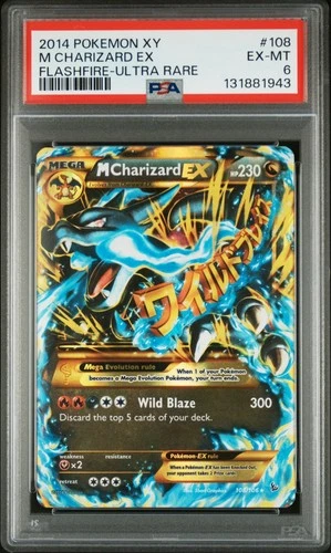 2014 Flashfire Pokemon M Charizard EX Secret Rare 108/106 English PSA 6