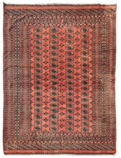 Rare Hand knotted Vintage Pakistani Bokhara Jhaldar Wool Area Rug 9 x 6 Ft