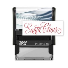 Santa Claus Signature Stamp / 2000 Plus Self Inking Rubber Red Ink,