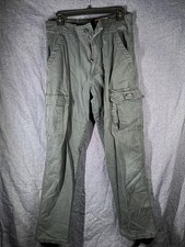 Wrangler Mens Fleece Lined Relaxed Fit Cargo Black Cotton Pants Size 32x32