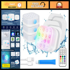 Rechargeable Submersible Pool Lights with Remote - Waterproof LED Color Changing