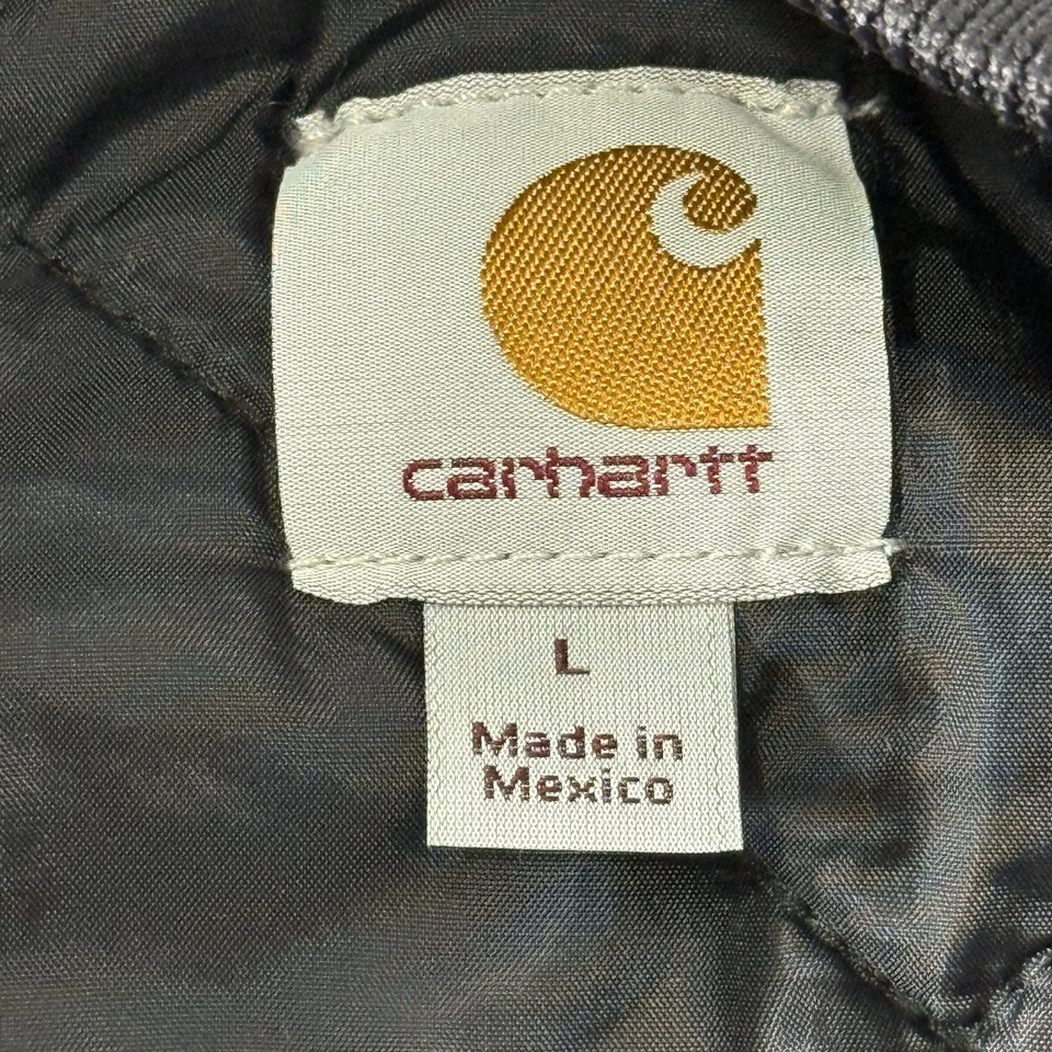 Jaqueta Colete Vintage Carhartt Masculina Grande União EUA Zíper Completo Colcha Forrada Lona V02 - Imagem 3 de 4