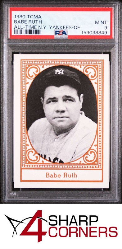 1980 TCMA ALL-TIME NEW YORK YANKEES BABE RUTH HOF PSA 9