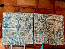 Pottery Barn cotton Accent Pillow Covers Set of 2 20x20 ribbon tie closure