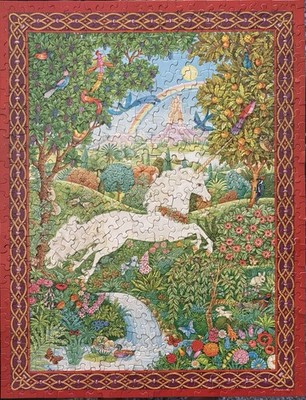 Vintage 1980 SPRINGBOK Jigsaw Puzzle SONG OF THE UNICORN Jeff Morgan COMPLETE