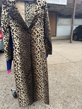 Vintage Leopard Print Long Brown Coat XS- Women's Coat