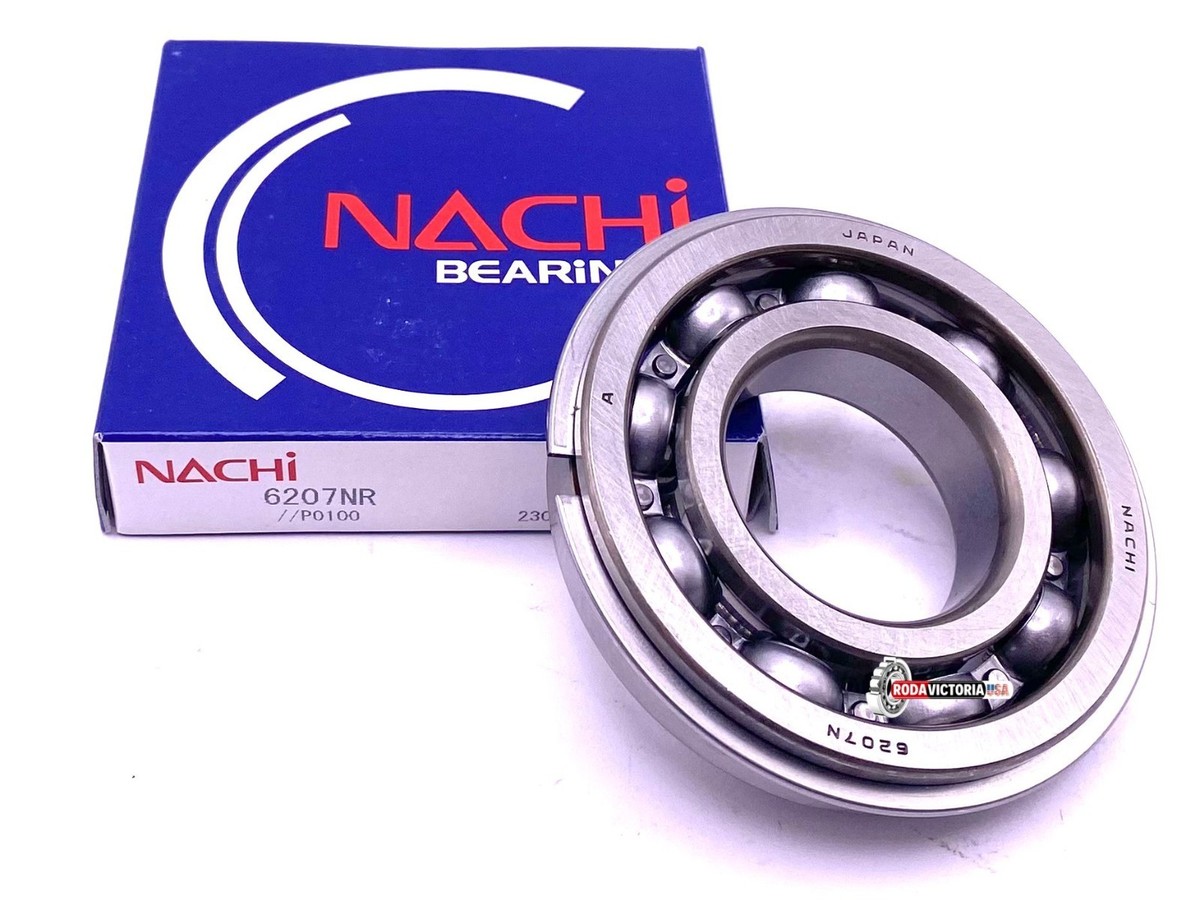 NACHI Japan 6207 NR Ball Bearing, Open Type, No Seals + Snap Ring