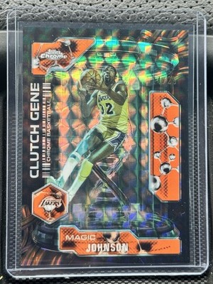 MAGIC JOHNSON 2025-26 Topps Chrome Clutch Gene Orange Geometric Refractor 04/25