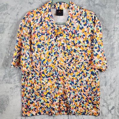 Nike Jordan Essentials Poolside Button Shirt AOP FN4641-622 Mens Medium 