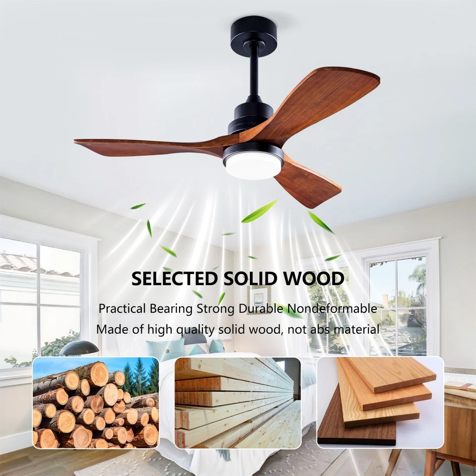 40/52/60/72 Inch Ceiling Fan Noiseless Reversible with Lights and Remote - Image 3 of 4