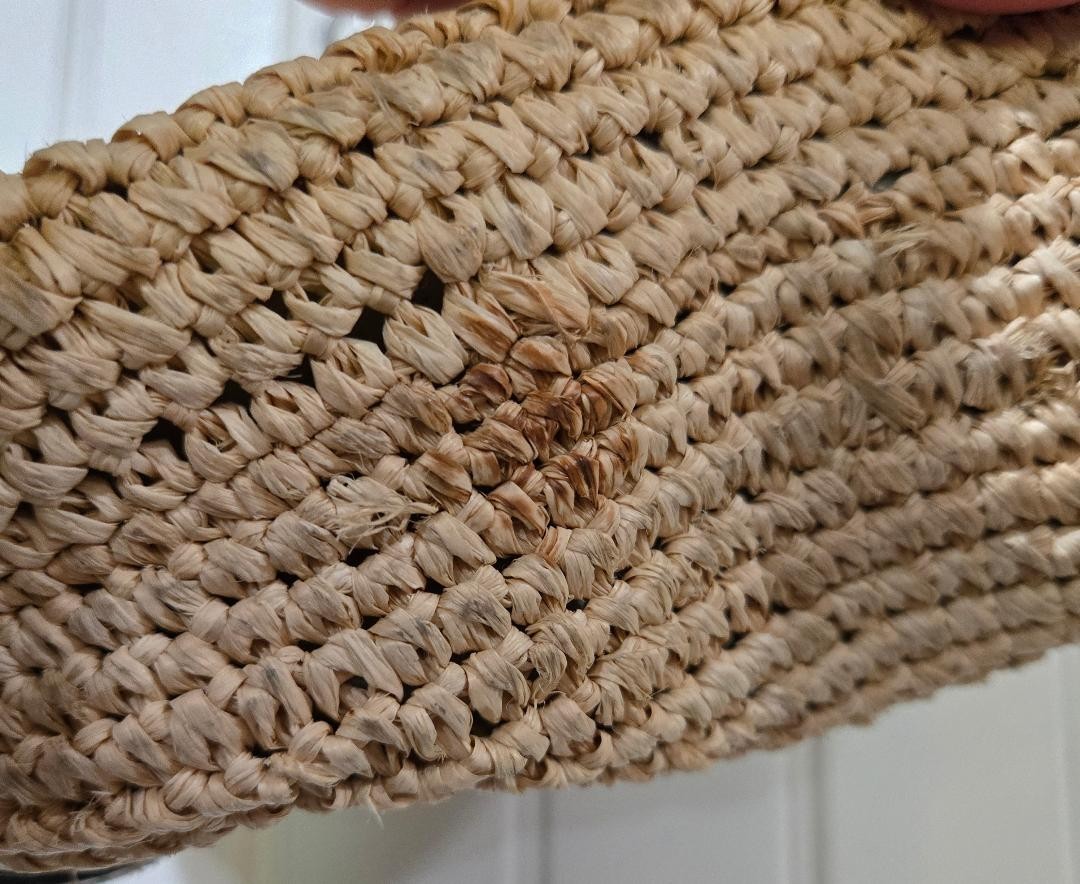 COACH Hampton Python Leather Trim Straw Turn Lock… - image 5