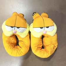 Vintage Garfield Plush Nylon Slippers 1981 L 9/10