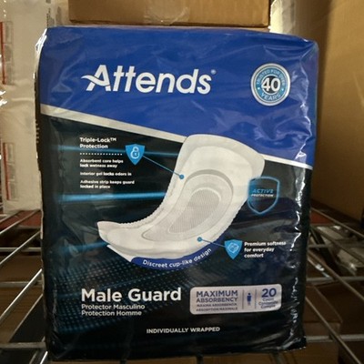 Attends Male Guard Male Incontinent Pad Contoured 12.5'' L ADMG20 case of 8 packd