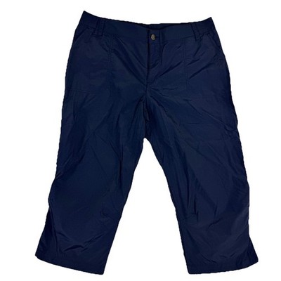 Columbia Women's Anytime Outdoor Capri Pants Sz 14 Navy Blue Hiking Outdoor