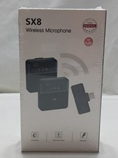 Professional Wireless Microphone System with 2 Lavalier Microphones- SX8 Black