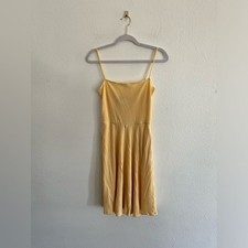 REFORMATION Elegant Yellow Spaghetti Strap Dress, pockets, size L
