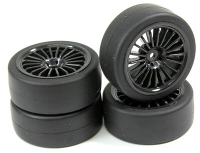 ABSIMA RÄDER 1:10 TOURENWAGEN SLICK ''20-SPEICHEN'' IN SCHWARZ - 4 ST. # 2510001