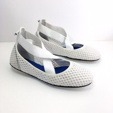 Tory Burch Women 8 Tory Sport White Mesh Ballet Flats Criss Cross Straps NEW