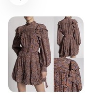 New Ulla Johnson Luna Paisley Print 100% Silk Mini Dress NWT 6 Bubble Hem
