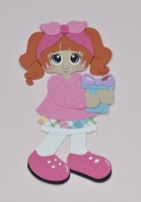 Birthday Present Girl Red Hair. Scrapbook, Card Making Paper Piecing