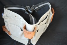 Vintage Sears 937528 Gray Heavy Duty Leather Nail/Tool Utility Carpenter Apron