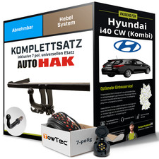 Anhängerkupplung abnehmbar für HYUNDAI i40 CW (Kombi) +E-Satz Kit NEU AHK