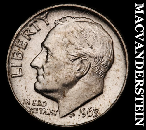 1963-D Silver Roosevelt Dime-Choice Gem BU Lustrous No Reserve #i3070