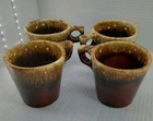 4 Hull Pottery Brown Drip Vintage USA Oven Proof