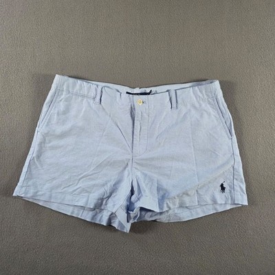 Polo Ralph Lauren Shorts Womens 12 Blue Cotton Oxford Prep Pony 3.5'' Bermuda