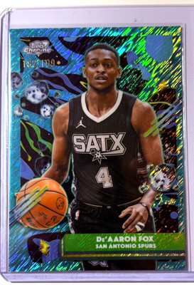 De'Aaron Fox 2025-26 Topps Cosmic Chrome Aqua Equinox Refractors #123 182/199