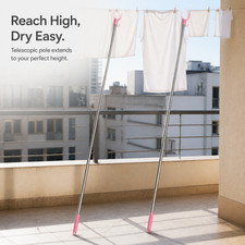 Telescoping Clothes Drying Pole, for Apartment, for Dorm