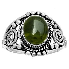 Natural Chrome Chalcedony 925 Sterling Silver Ring s.8 Jewelry R-1270