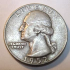 1952 D * DENVER * Silver WASHINGTON QUARTER * As Seen * USA FREE SHIP