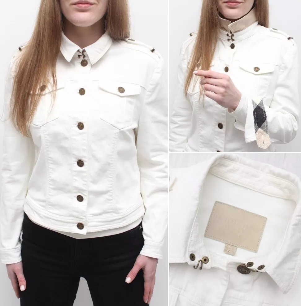 Burberry white top denim jacket