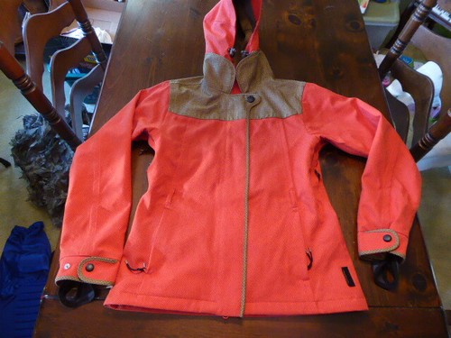 HOLDEN Women's Large Orange Pattern Ski/ Snowboard Jacket Coat Hooded  Waterproof | eBay