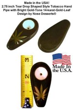 Pocket Niki Tobacco Pipe Ceramic Glass #0730 Tear Drop Design Hand Made In USA