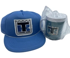 Thermo King Hat Snapback Mesh Trucker Cap Mens Light Blue + Insulated Mug NEW